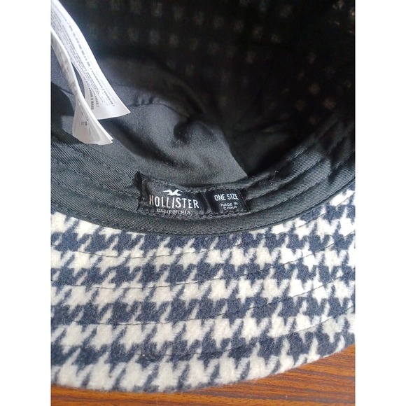 HOLLISTER Women’s Black/White Plaid/Checkered BUCKET HAT ONE SIZE - Picture 7 of 12